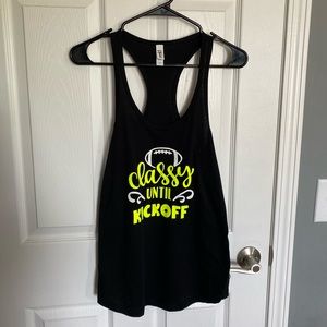 Classy Until Kickoff Black Racerback Tanktop